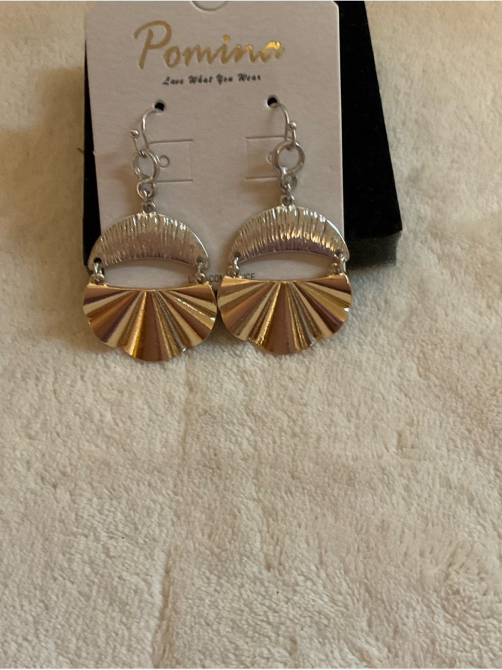 Pomina Silver Radiant Fan Drop Earrings